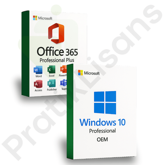 Windows 10 Pro OEM Lisans + Office 365 Pro Plus Dijital Hesap Üyeliği - Pratik Lisans - Microsoft Lisans Merkezi - Windows Lisans - Office Lisans -