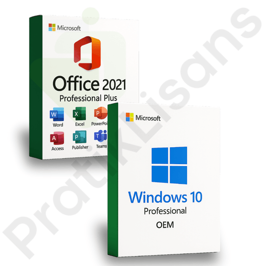 Windows 10 Pro OEM + Office 2021 Pro Plus Dijital Lisans Anahtarı - Pratik Lisans - Microsoft Lisans Merkezi - Windows Lisans - Office Lisans -