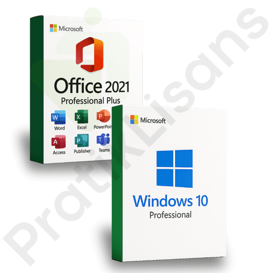 Windows 10 Pro + Office 2021 Pro Plus Dijital Lisans Anahtarı - Pratik Lisans - Microsoft Lisans Merkezi - Windows Lisans - Office Lisans -
