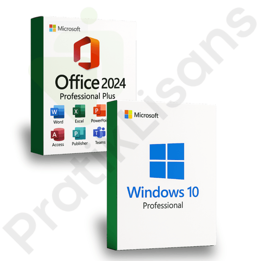 Windows 10 Pro + Office 2024 Pro Plus Dijital Lisans Anahtarı - Pratik Lisans - Microsoft Lisans Merkezi - Windows Lisans - Office Lisans -