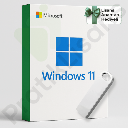 Windows 11 Kurulum Dosyalı USB Bellek (Lisans Anahtarı Hediyeli) - Pratik Lisans - Microsoft Lisans Merkezi - Windows Lisans - Office Lisans -