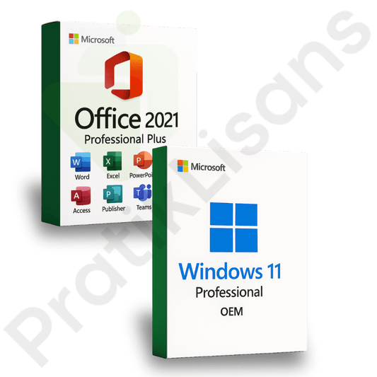 Windows 11 Pro OEM + Office 2021 Pro Plus Dijital Lisans Anahtarı - Pratik Lisans - Microsoft Lisans Merkezi - Windows Lisans - Office Lisans -